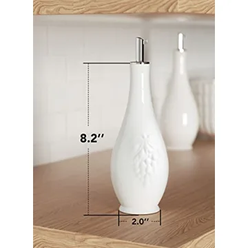 Elegant HOMBENE Porcelain Oil and Vinegar Dispenser Set, 11 oz