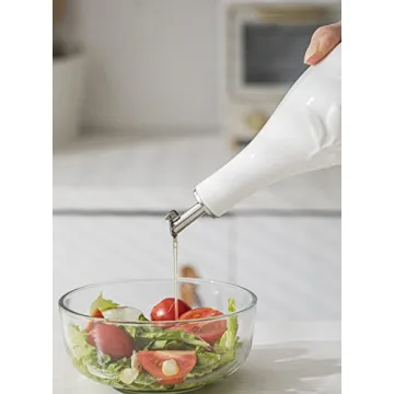 Elegant HOMBENE Porcelain Oil and Vinegar Dispenser Set, 11 oz