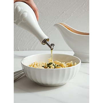 Elegant HOMBENE Porcelain Oil and Vinegar Dispenser Set, 11 oz