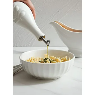 Elegant HOMBENE Porcelain Oil and Vinegar Dispenser Set, 11 oz