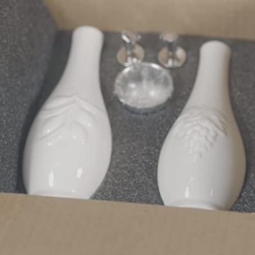 Elegant HOMBENE Porcelain Oil and Vinegar Dispenser Set, 11 oz