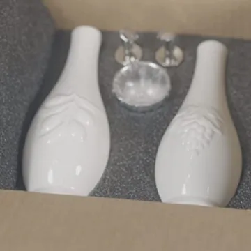 Elegant HOMBENE Porcelain Oil and Vinegar Dispenser Set, 11 oz