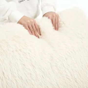 YONGSEN FURNITURE Large Modern Sling Accent Chair with Warm Plush Cushion, Black Metal Frame, Brown Faux Leather Armrests, Mid-Century Cozy Lounge Chair for Living Room, Bedroom, Office, Cream