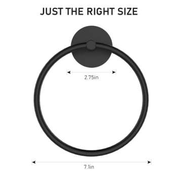 SetSail Towel Holder, Adhesive Hand Towel Holder for Bathroom Wall 304 Stainless Steel Towel Ring Ma...