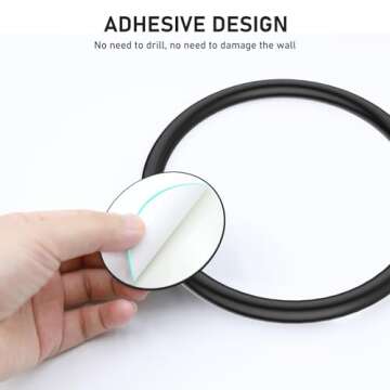 SetSail Towel Holder, Adhesive Hand Towel Holder for Bathroom Wall 304 Stainless Steel Towel Ring Matte Black Towel Hanger Heavy Duty Towel Racks for Bathroom, Kitchen