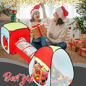 Kiddey Tunnel and Ball Pit Play Tent | 3pc Pop Up Toddler Gym Tunnels with Tents for Kids, Toddlers,...