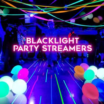 Glow King Black Light Streamers | 8 Pack of 100ft Fluorescent Rolls | Premium UV Reactive Neon Crepe Paper | Ideal Gift for Blacklight Birthday Decorations and Events | Glow in the Dark Party Supplies