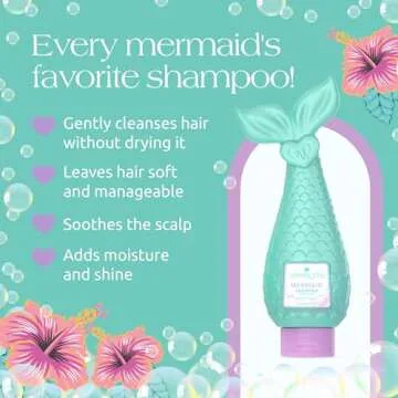 Glimmer Wish Mermaid Kids Shampoo, Paraben and Sulfate Free Shampoo for Soft and Manageable Hair, Kids Haircare, Tropical Beach Scent, Shampoo Kids, Clean and Non Toxic Ingredients, 12 Fl Oz
