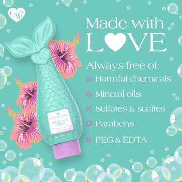 Glimmer Wish Mermaid Kids Shampoo, Paraben and Sulfate Free Shampoo for Soft and Manageable Hair, Kids Haircare, Tropical Beach Scent, Shampoo Kids, Clean and Non Toxic Ingredients, 12 Fl Oz