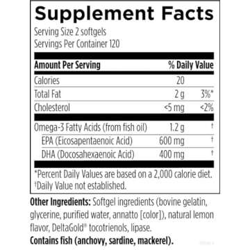 Designs for Health OmegAvail Ultra TG Fish Oil 1200mg - Triglyceride Form Omega 3 Fish Oil Supplement with DHA/EPA - No Fishy Aftertaste (240 Softgels)
