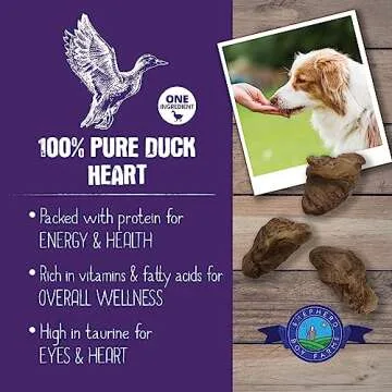 Shepherd Boy Farms Freeze Dried Duck Heart Treats for Dogs & Cats