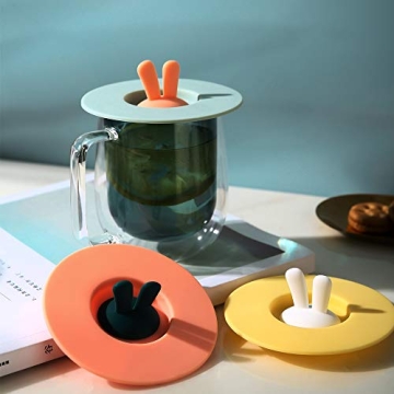 Vibrant Silicone Cup Covers Set - 6 Fun Designs for Any Occasion