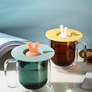 Vibrant Silicone Cup Covers Set - 6 Fun Designs for Any Occasion