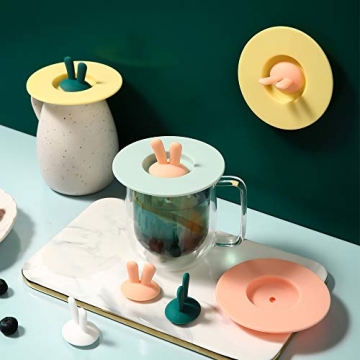 Vibrant Silicone Cup Covers Set - 6 Fun Designs for Any Occasion