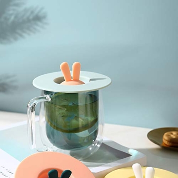 Vibrant Silicone Cup Covers Set - 6 Fun Designs for Any Occasion