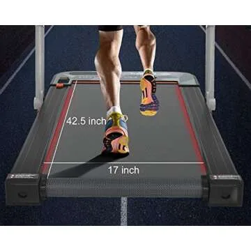 HOTSYSTEM 2 in 1 Installation-Free Folding Treadmill, 2.5HP Portable Under Desk Treadmill with Bluetooth, LED, Remote Control Smart Treadmill for Home Office Cardio Exercise