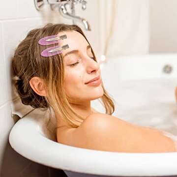 Leezmark 12 Pcs No Bend Creaseless Hair Clips for Women - Salon Styling Flat Clips for Makeup and Girls