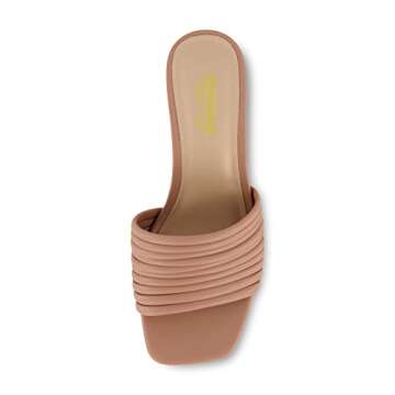 CUSHIONAIRE Women's Irma Strappy Block Heel Sandal +Memory Foam, Tan 8