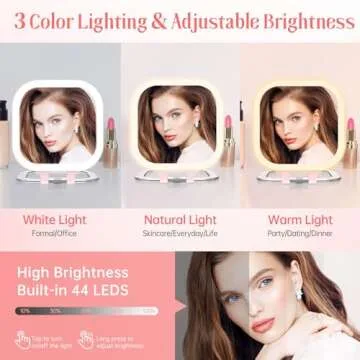 FASCINATE Compact Travel Makeup Mirror with 10X Magnification