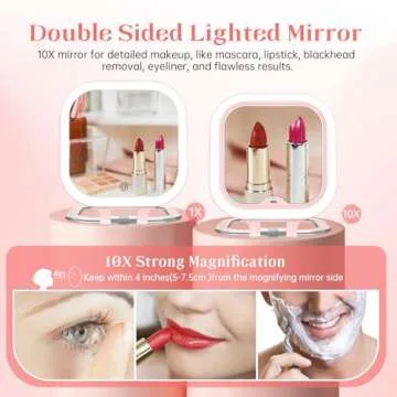 FASCINATE Compact Travel Makeup Mirror with 10X Magnification