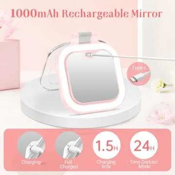 FASCINATE Compact Travel Makeup Mirror with 10X Magnification