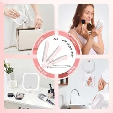 FASCINATE Compact Travel Makeup Mirror with 10X Magnification