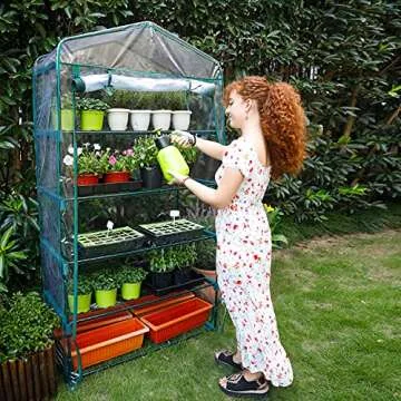 Worth Garden 50% Extra Wide Mini Greenhouse 5 Tier Portable Plant Green House 40in Wide -Sturdy Gard...