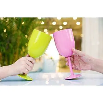 AMZUShome Stainless Steel Wine Glasses Cups.Double Walled Vacuum Insulated Wine Tumbler With Lid and Straw.Friendship,Christmas,Birthday Gifts for Women Men Friends Dad Mom(10oz Rose Gold)