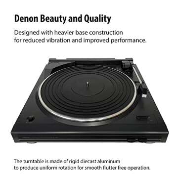 Denon DP-29F Fully Automatic Record Player, Analog Turntable with Built-in RIAA Phono Equalizer, Unique Automated Tonearm Design, Manual Lifter Mechanism, Rigid Diecast Aluminum for Stability