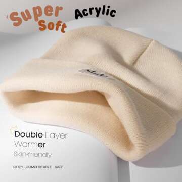 FURTALK Baby Beanie Cute Toddler Winter Hat Knit Boys Girls Warm 2 Pack Kids Embroidered Beanies Cap...