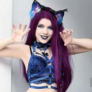 xiweiya Purple Lace Front Wig Long Silky Straight Piano Purple Synthetic Lace Front Wig Natural Hairline Heat Resistant Fiber Wig for Women 24inch Wig 150% Density Hair Wig