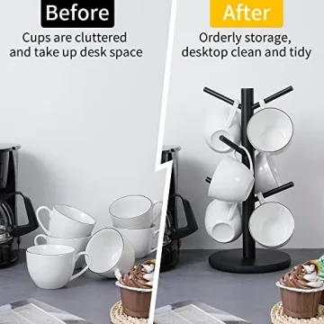 MyLifeUNIT Mug Holder Tree - Stylish 6-Hook Coffee Cup Holder