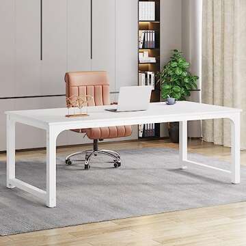 Tribesigns Modern Computer Desk, 78.7 x 39.4 inch X Large Executive Office Desk Computer Table Study...