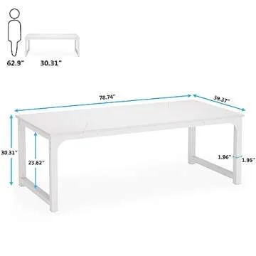 Tribesigns Modern Computer Desk, 78.7 x 39.4 inch X Large Executive Office Desk Computer Table Study Writing Desk Workstation for Home Office,White