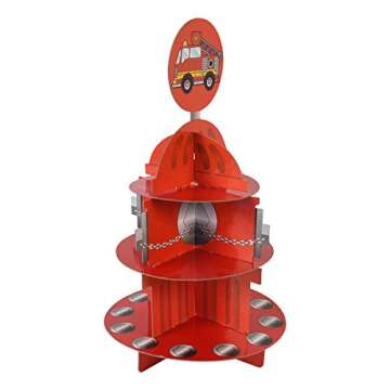 Fire Hydrant Cupcake Stand & Pick Kit for Party Fun