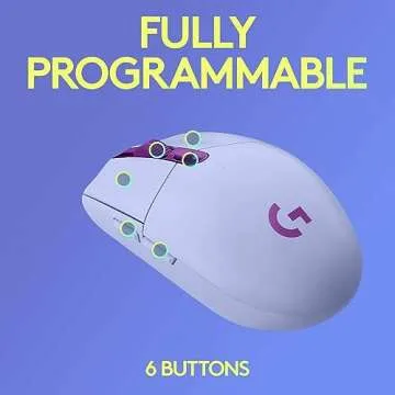 Logitech G305 LIGHTSPEED Wireless Gaming Mouse, Hero 12K Sensor, 12,000 DPI, Lightweight, 6 Programmable Buttons, 250h Battery Life, On-Board Memory, PC/Mac - Lilac