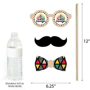 Big Dot of Happiness Happy Kwanzaa - African Heritage Holiday Party Photo Booth Props Kit - 20 Count
