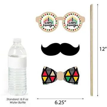 Big Dot of Happiness Happy Kwanzaa - African Heritage Holiday Party Photo Booth Props Kit - 20 Count
