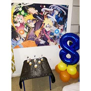 40 Inch Number Balloon Navy Blue 7 Jumbo Seven Birthday Decorations, 7 17 27 70 Year Old Balloon, Mylar Foil Balloon Number for Engagement, Wedding, Anniversary, Graduations