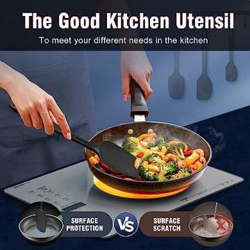 Walfos Mini Silicone Spatula Set of 3（600°F), Heat Resistant small Kitchen Silicone Spatulas, Strong Steel Core and One-Pieces Seamless Design, for Cooking Mixing & Baking,BPA Free & Dishwasher Safe