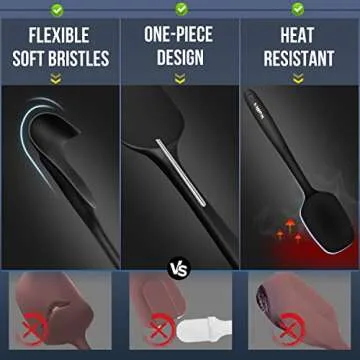 Walfos Mini Silicone Spatula Set of 3（600°F), Heat Resistant small Kitchen Silicone Spatulas, Strong Steel Core and One-Pieces Seamless Design, for Cooking Mixing & Baking,BPA Free & Dishwasher Safe