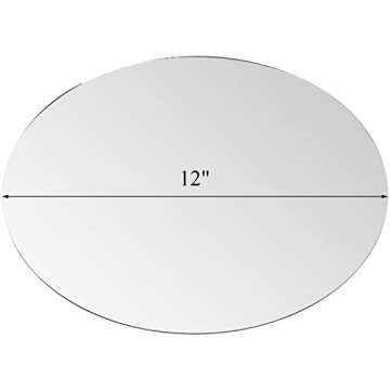 Suwimut Set of 12 Round Mirrors for Centerpieces, 12 Inch Glass Mirror Candle Plates Circle Mirror T...