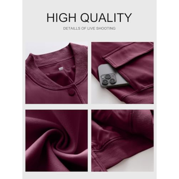 Stylish ANRABESS Women’s Bomber Jacket with Pockets