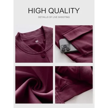 Stylish ANRABESS Women’s Bomber Jacket with Pockets