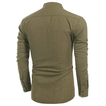 Stylish COOFANDY Men's Cotton Linen Henley Shirt for Summer