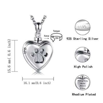 Cremation Jewelry for Pet Ash - MANBU Silver Necklace