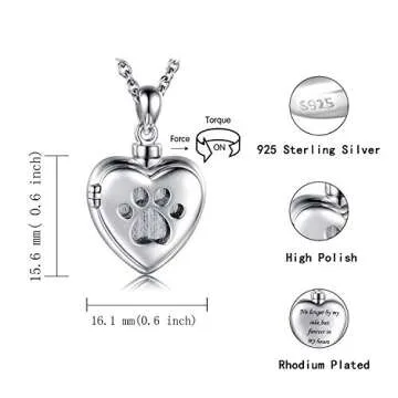 Cremation Jewelry for Pet Ash - MANBU Silver Necklace