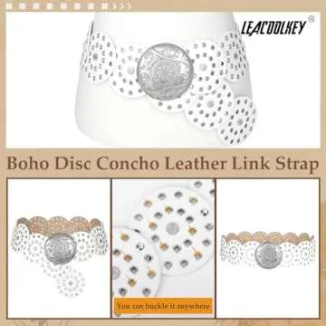 Stylish LEACOOLKEY Western Leather Belt for Women