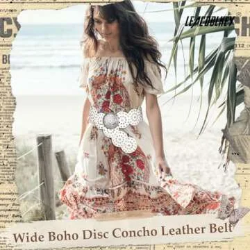 Stylish LEACOOLKEY Western Leather Belt for Women
