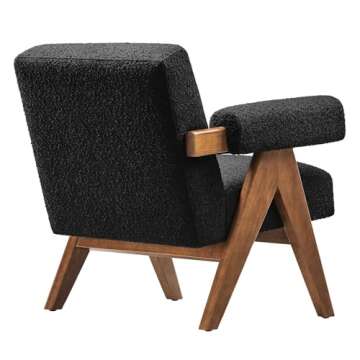Modway EEI-6502-BLK Lyra Boucle Fabric Armchair, Black